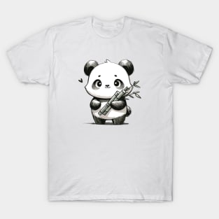 Cute Panda with Bamboo Shoot T-Shirt